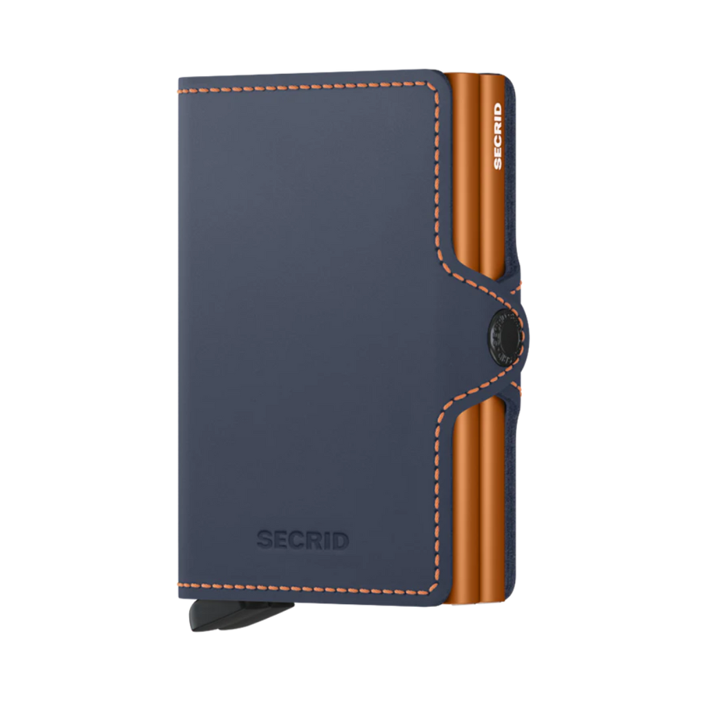 SECRID - Twinwallet Matte Night Blue & Orange - Samuel Ashley