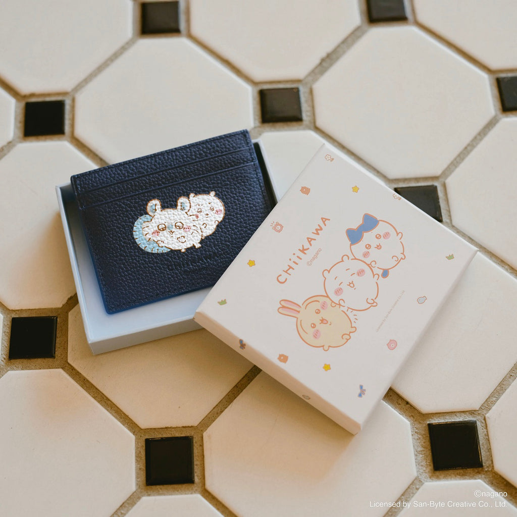 CHIIKAWA Leather Card Holder in pink - Samuel Ashley