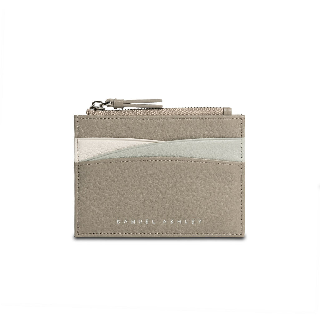 Amber Top Zip Leather Card Holder - Samuel Ashley