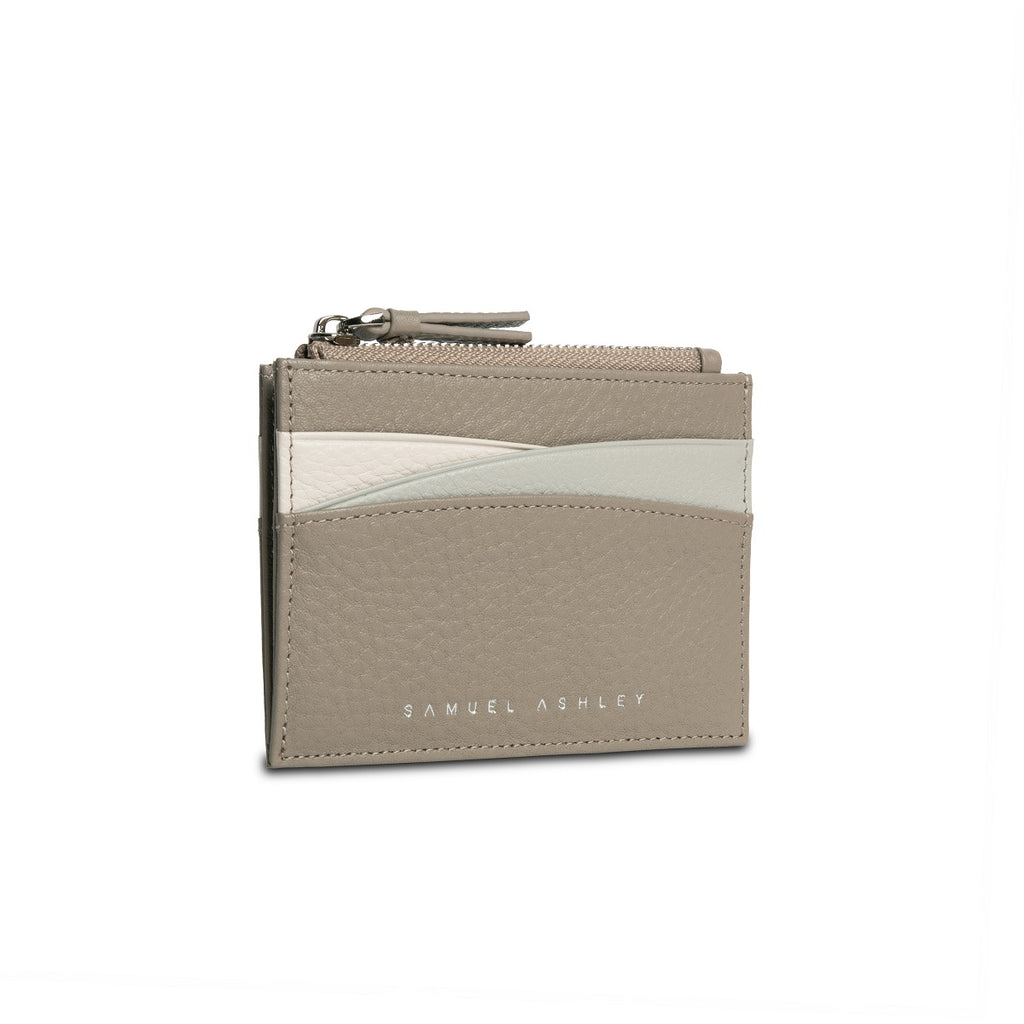 Amber Top Zip Leather Card Holder - Samuel Ashley