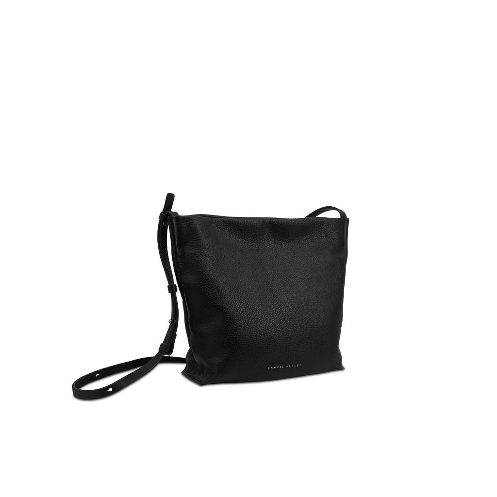 Poppy Leather Crossbody Bag (Pebbled Black) - Samuel Ashley