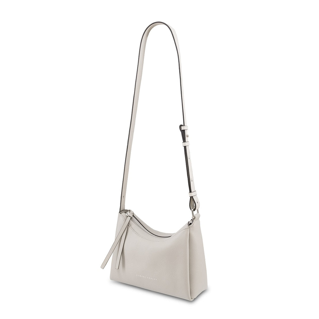 Samuel Ashley - Cameron Leather Shoulder Bag in light grey