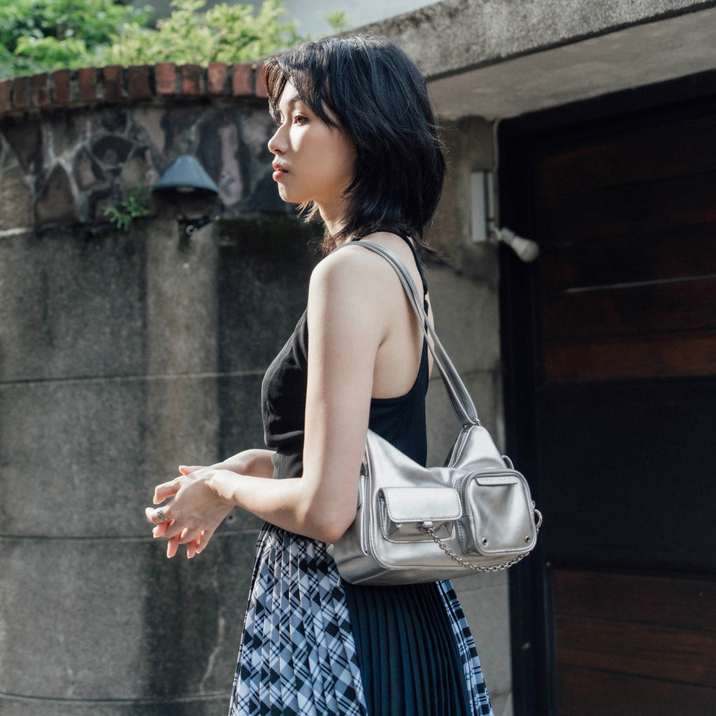 Samuel Ashley - Avril Leather Crossbody Bag in silver