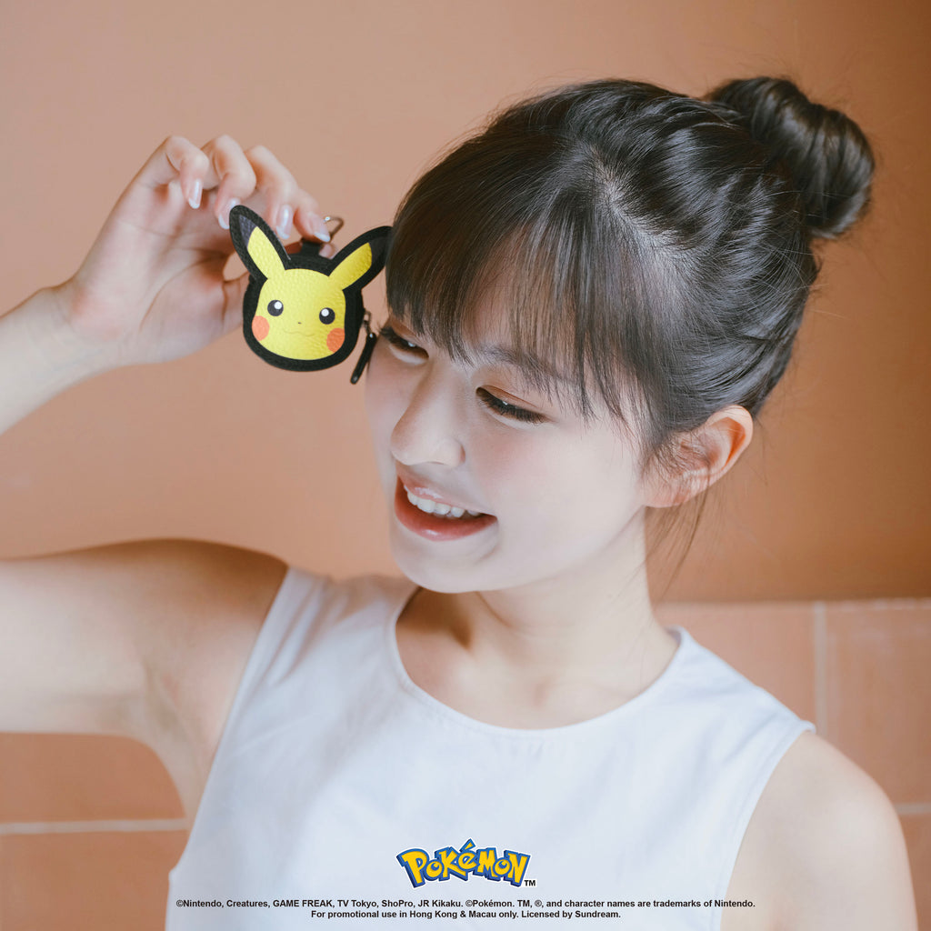 Samuel Ashley - Pokémon Key Chain Leather Pouch in Pikachu black