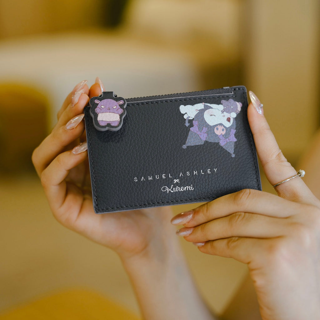 Samuel Ashley x Sanrio Characters Leather Key Purse - Kuromi - Dark Grey