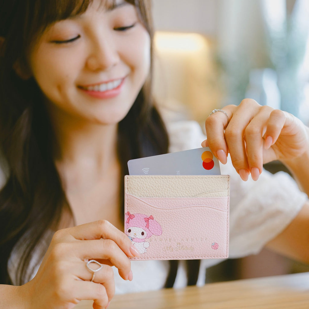 Samuel Ashley x Sanrio Characters Leather Card Holder - My Melody - Baby Pink