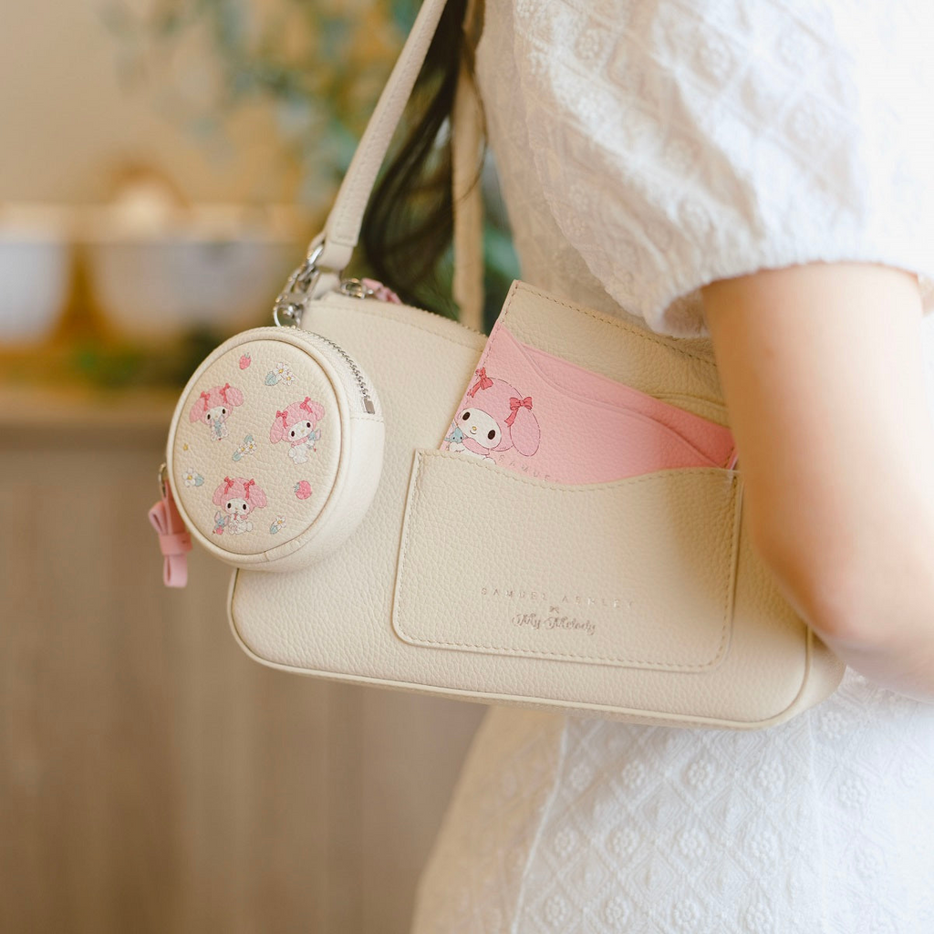 Samuel Ashley x Sanrio Characters Leather Satchel Bag - My Melody - Beige