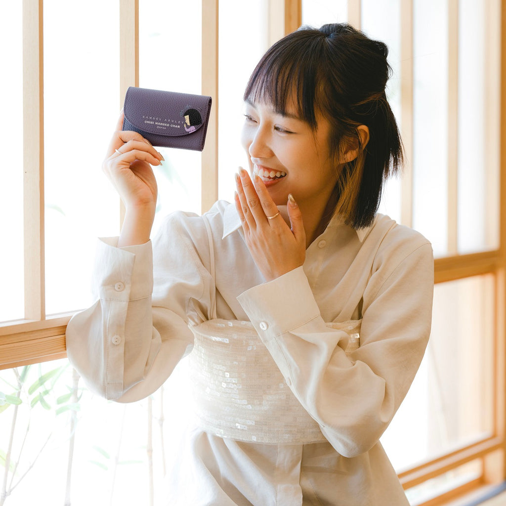 Samuel Ashley x Chibi Maruko Chan Leather Mini Wallet - Lavender