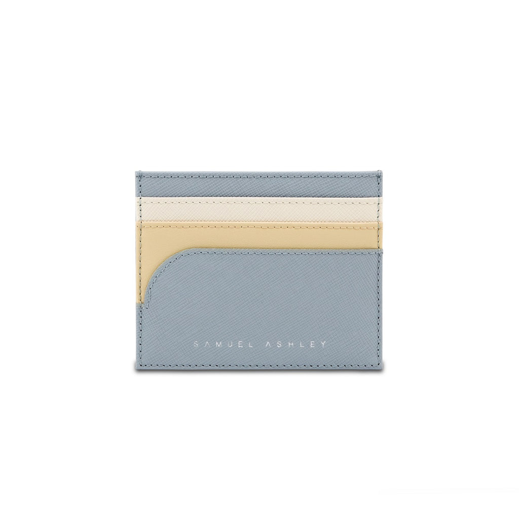 Samuel Ashley - Flynn Leather Card Holder in sky blue