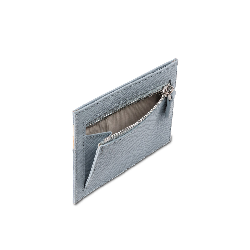 Samuel Ashley - Flynn Leather Card Holder in sky blue