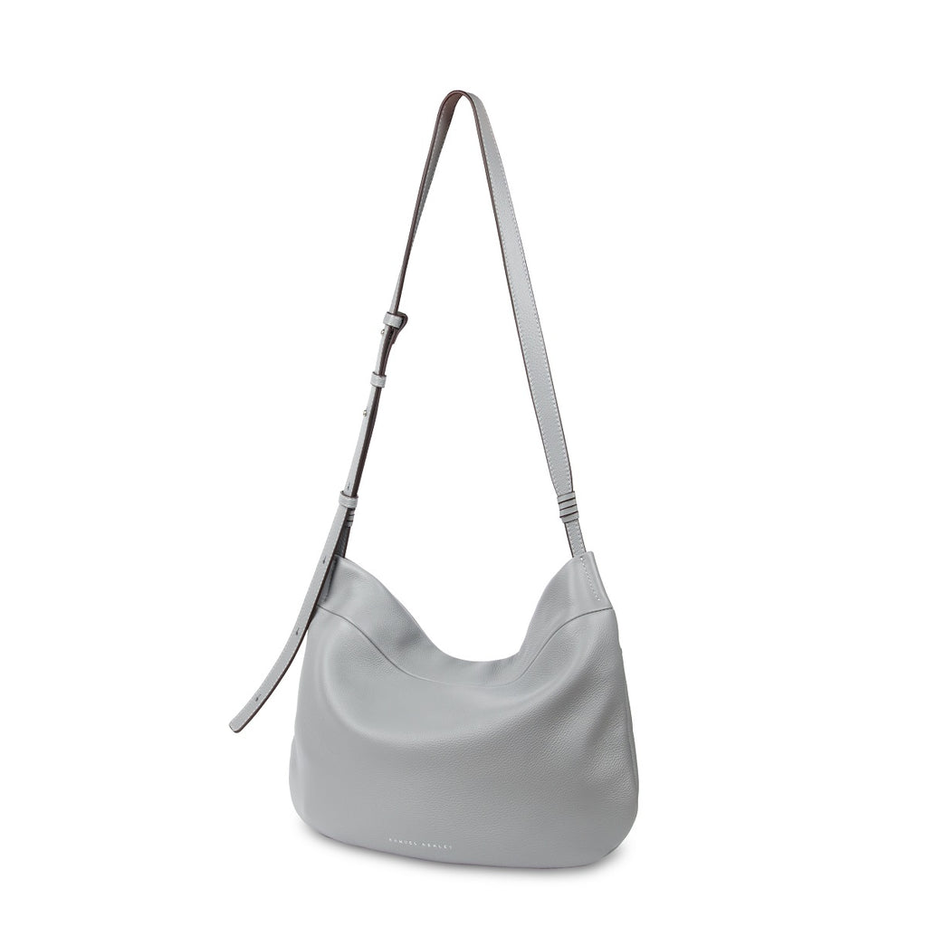 Samuel Ashley - Merly Half-moon Leather Hobo in ash grey