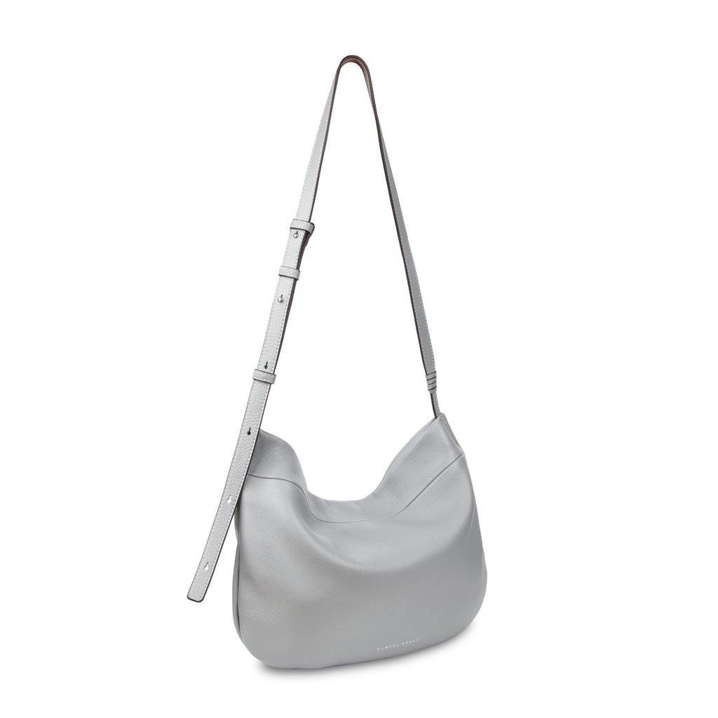 Samuel Ashley - Merly Half-moon Leather Hobo in ash grey