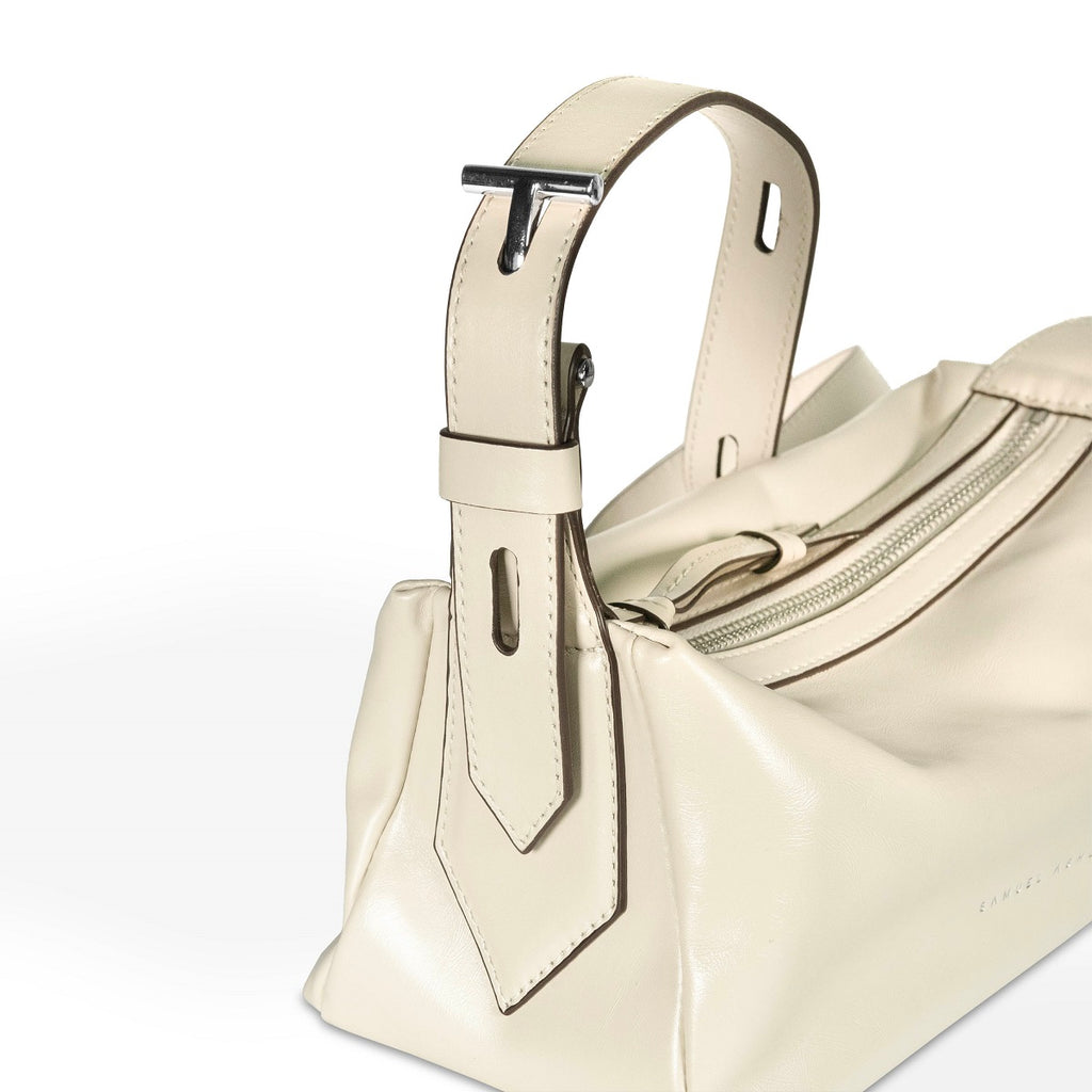 Samuel Ashley - Lumii Mini Leather Crossbody Bag in ivory