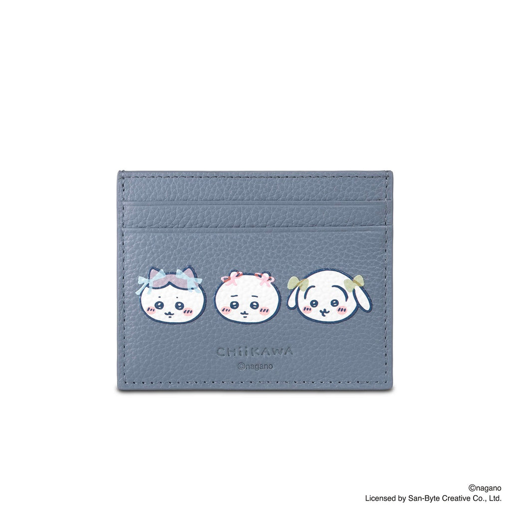 CHIIKAWA Leather Card Holder in blue - Samuel Ashley