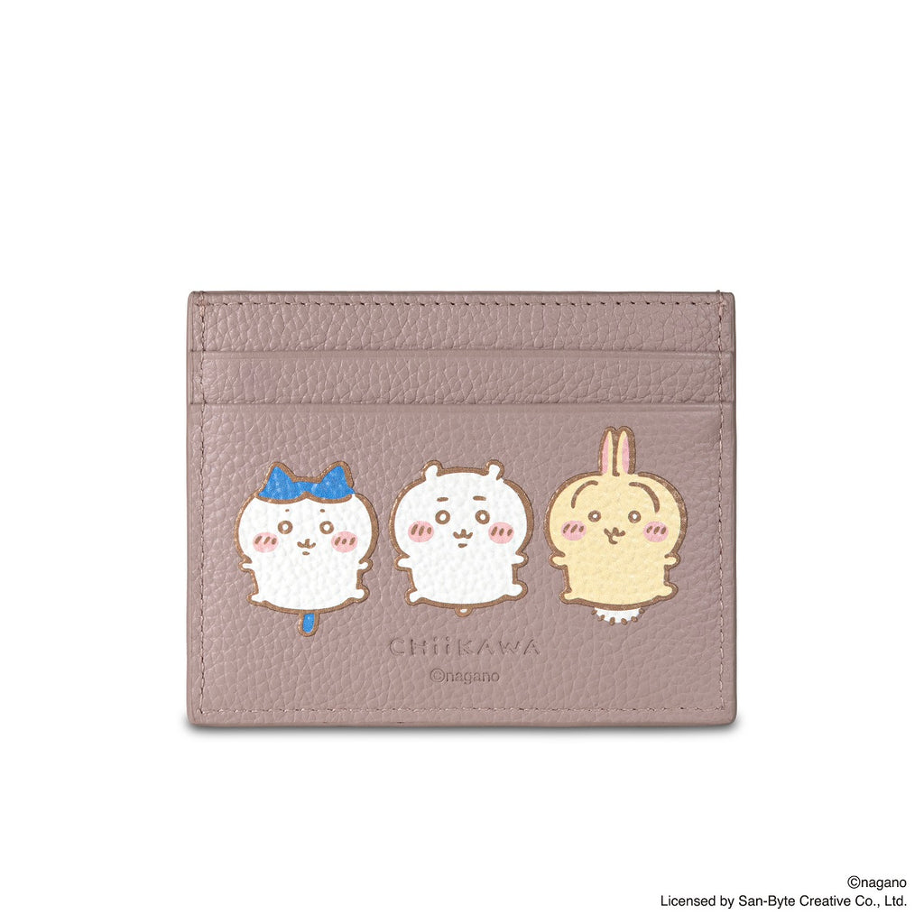 CHIIKAWA Leather Card Holder in pink - Samuel Ashley
