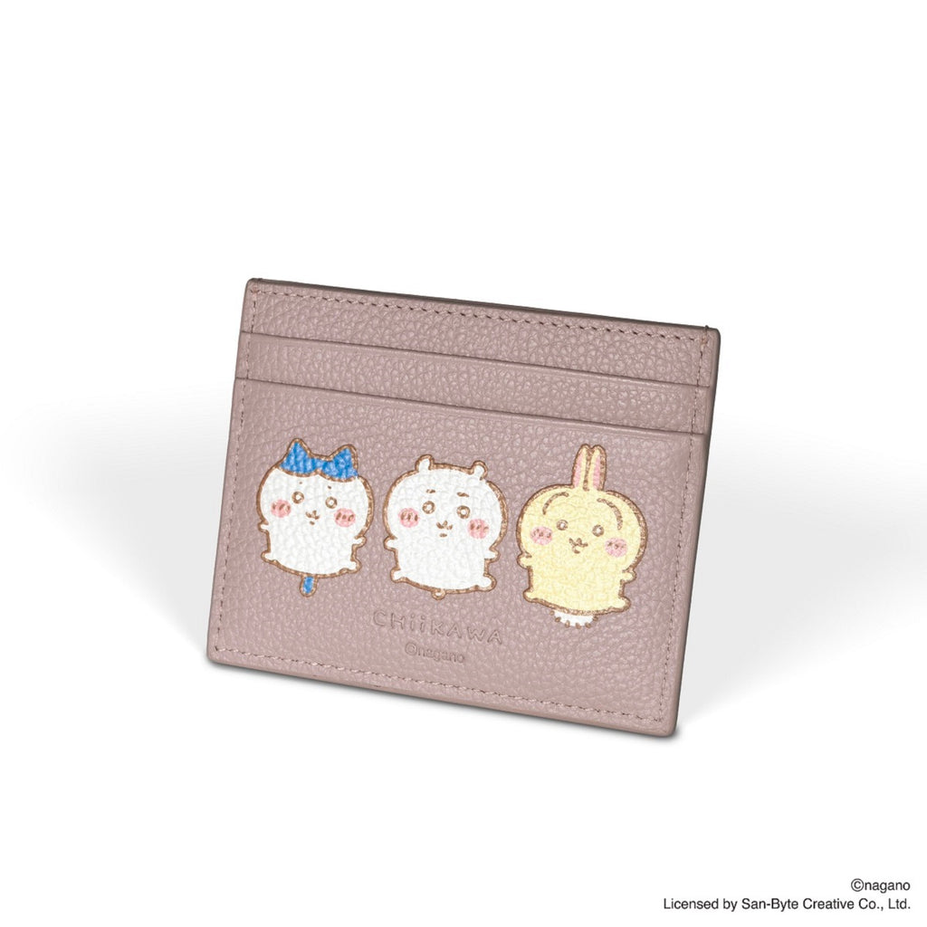 CHIIKAWA Leather Card Holder in pink - Samuel Ashley