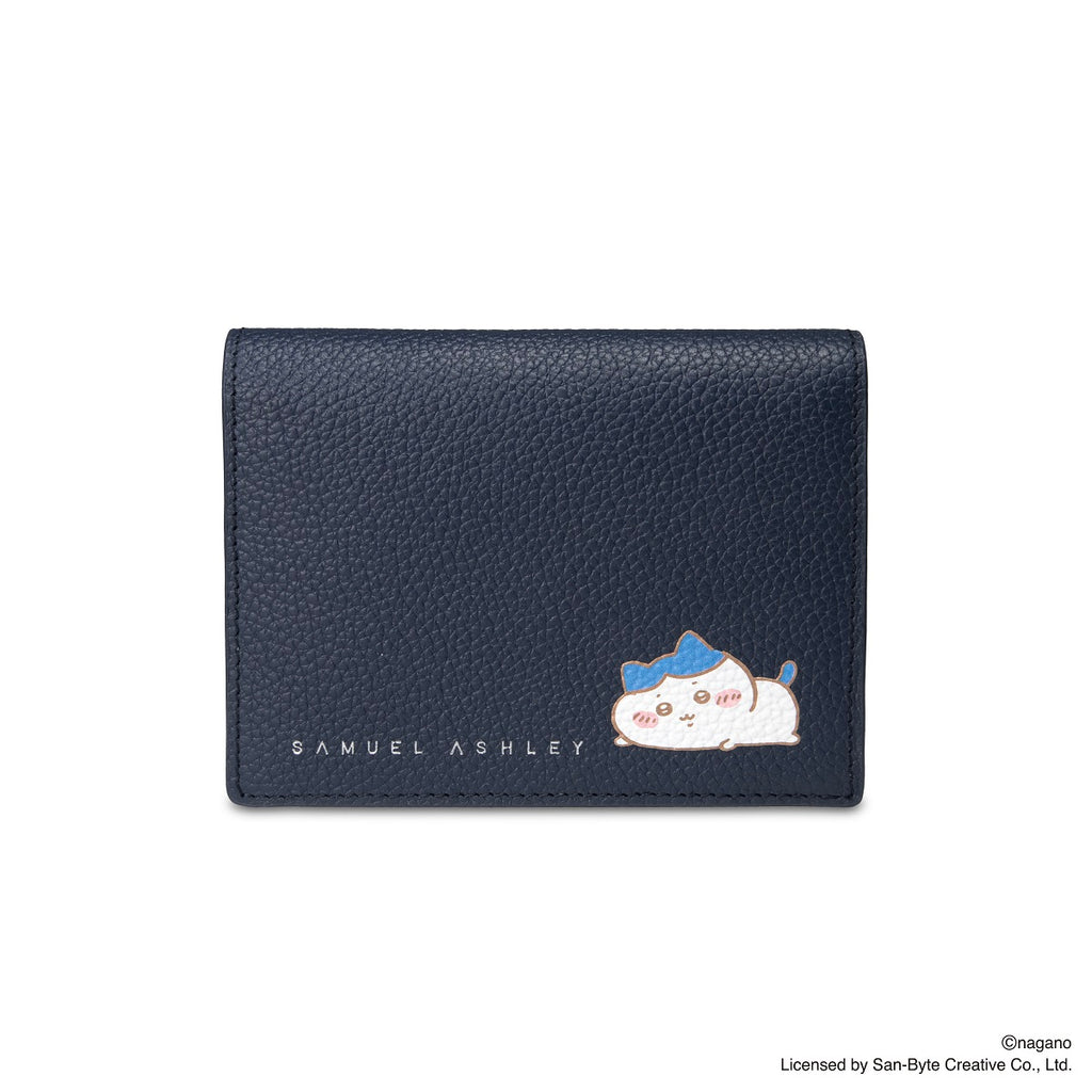 CHIIKAWA Bi-fold Leather Wallet in navy - Hachiware - Samuel Ashley