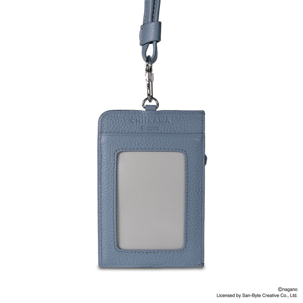 CHIIKAWA Leather ID Badge Holder in blue - Hachiware - Samuel Ashley