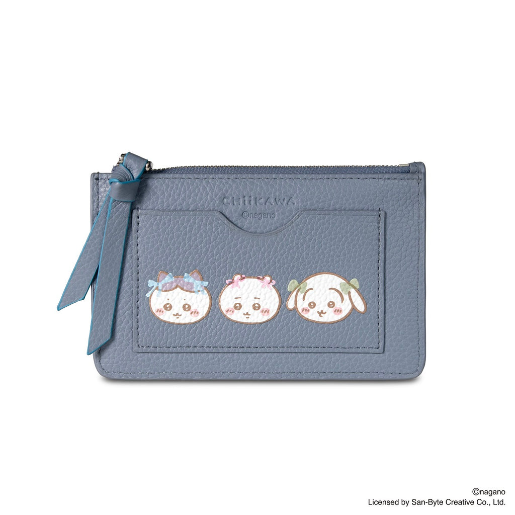 CHIIKAWA Leather Key Purse in blue - Samuel Ashley