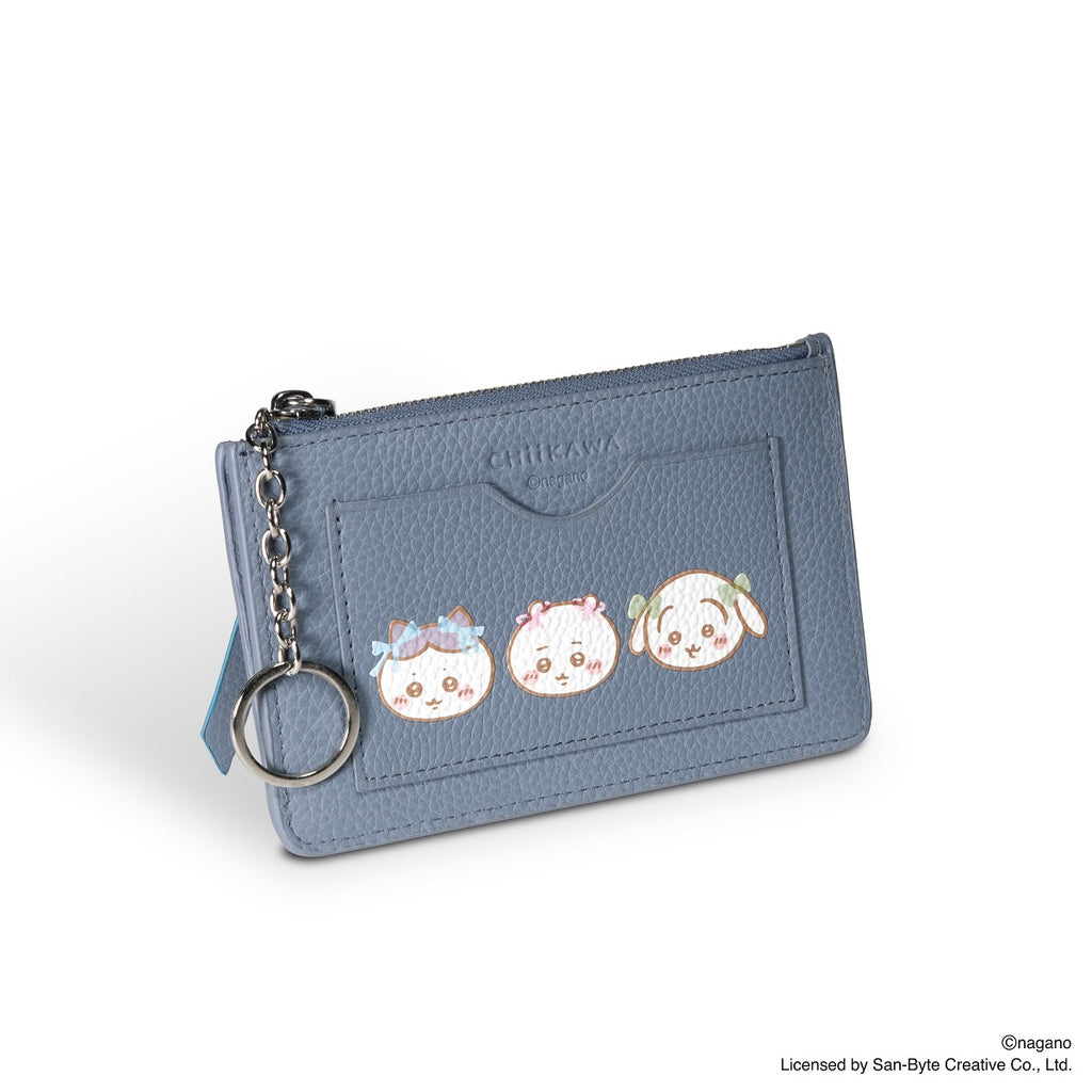 CHIIKAWA Leather Key Purse in blue - Samuel Ashley