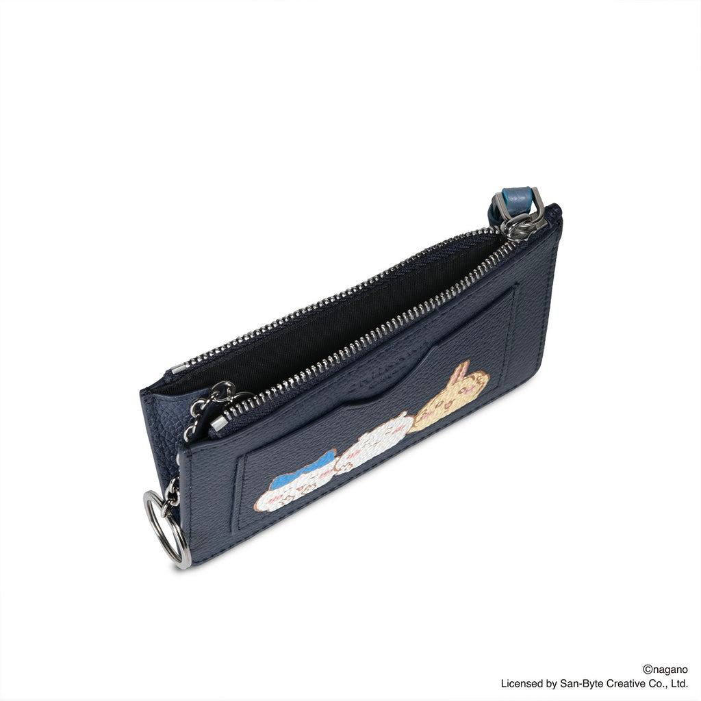 CHIIKAWA Leather Key Purse in navy - Samuel Ashley