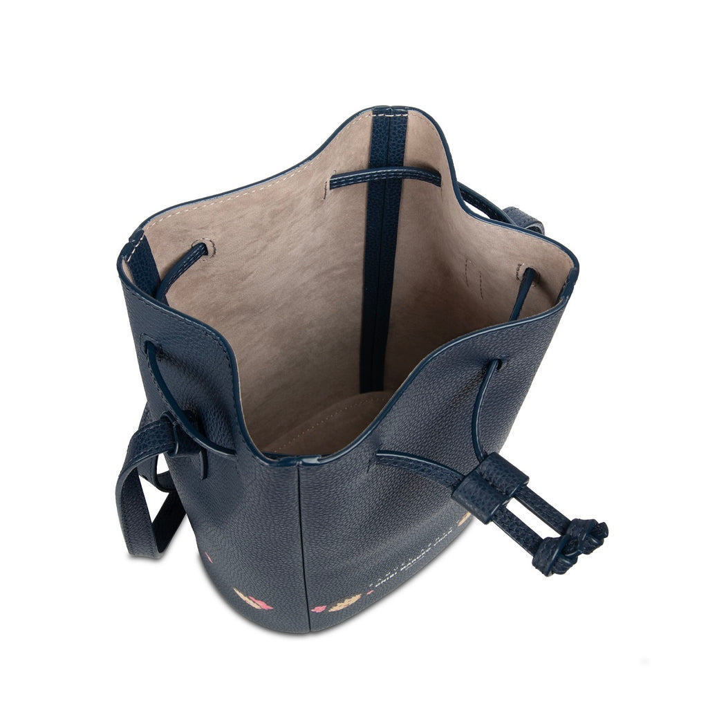 Samuel Ashley x Chibi Maruko Chan Leather Bucket Bag - Navy