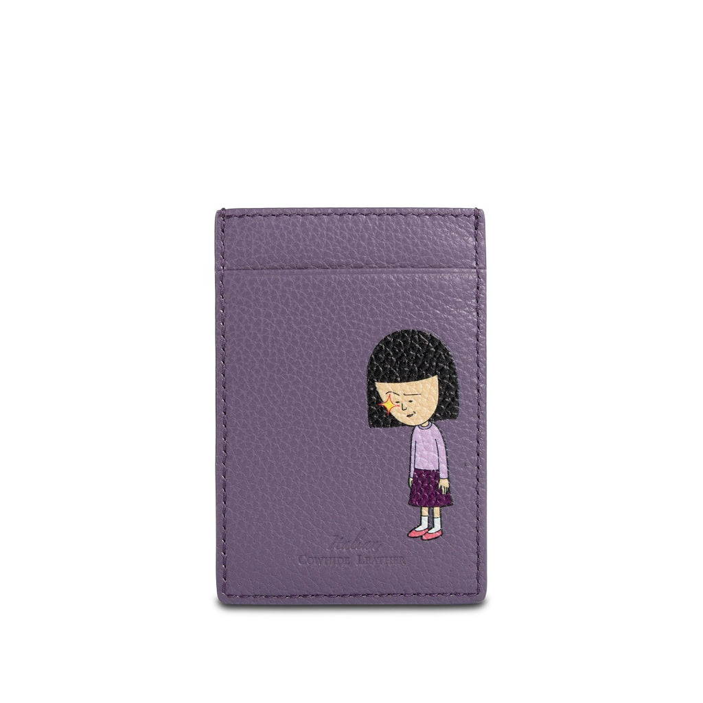 Samuel Ashley x Chibi Maruko Chan Leather Card Holder - Lavender