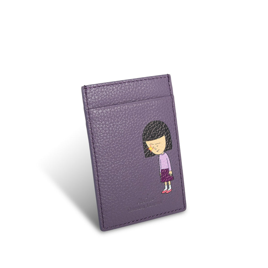 Samuel Ashley x Chibi Maruko Chan Leather Card Holder - Lavender