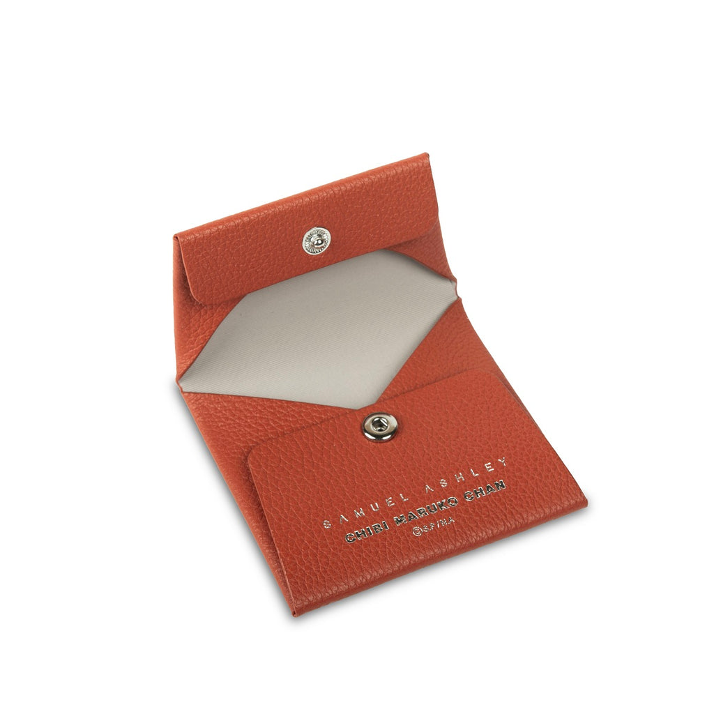 Samuel Ashley x Chibi Maruko Chan Leather Coin Case - Brick Red