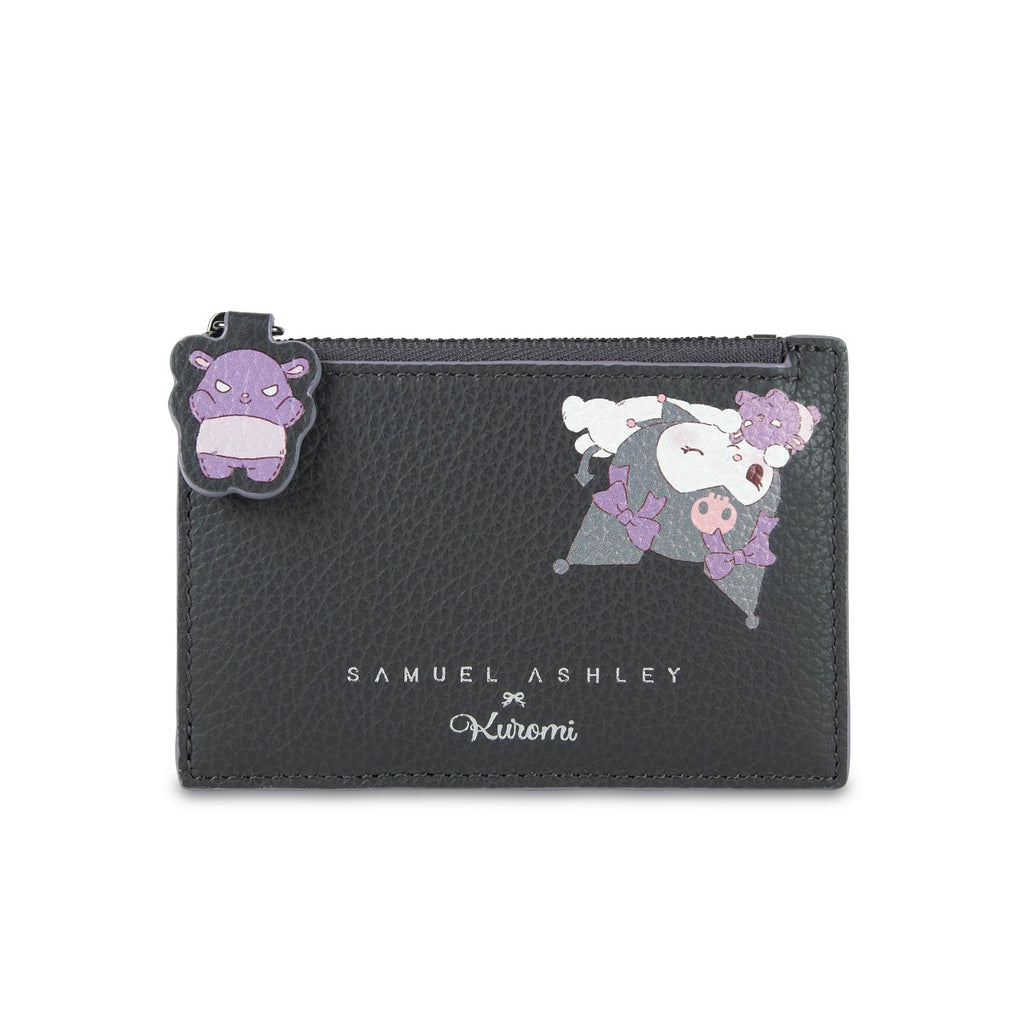 Samuel Ashley x Sanrio Characters Leather Key Purse - Kuromi - Dark Grey