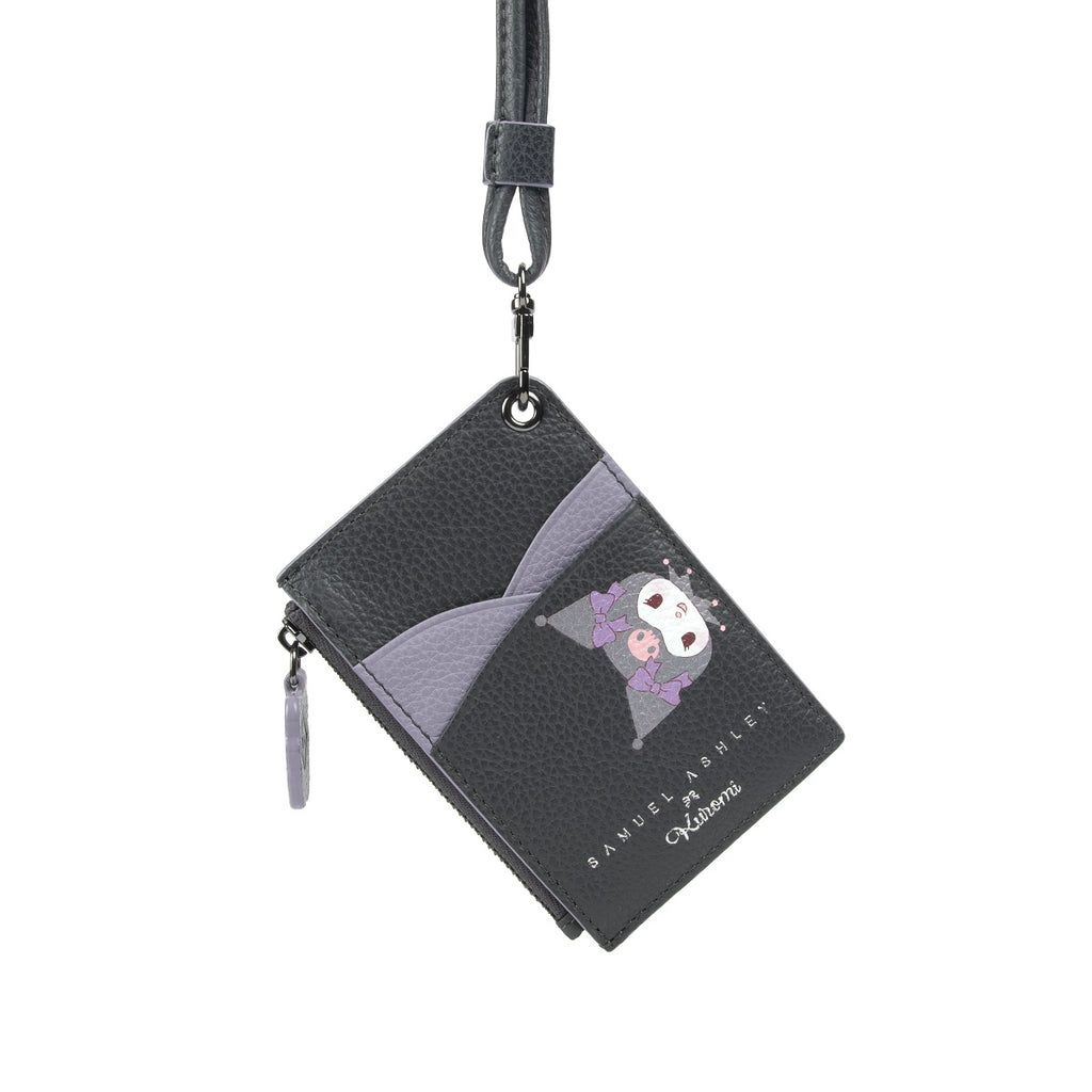 Samuel Ashley x Sanrio Characters Leather ID Badge Holder - Kuromi - Dark Grey