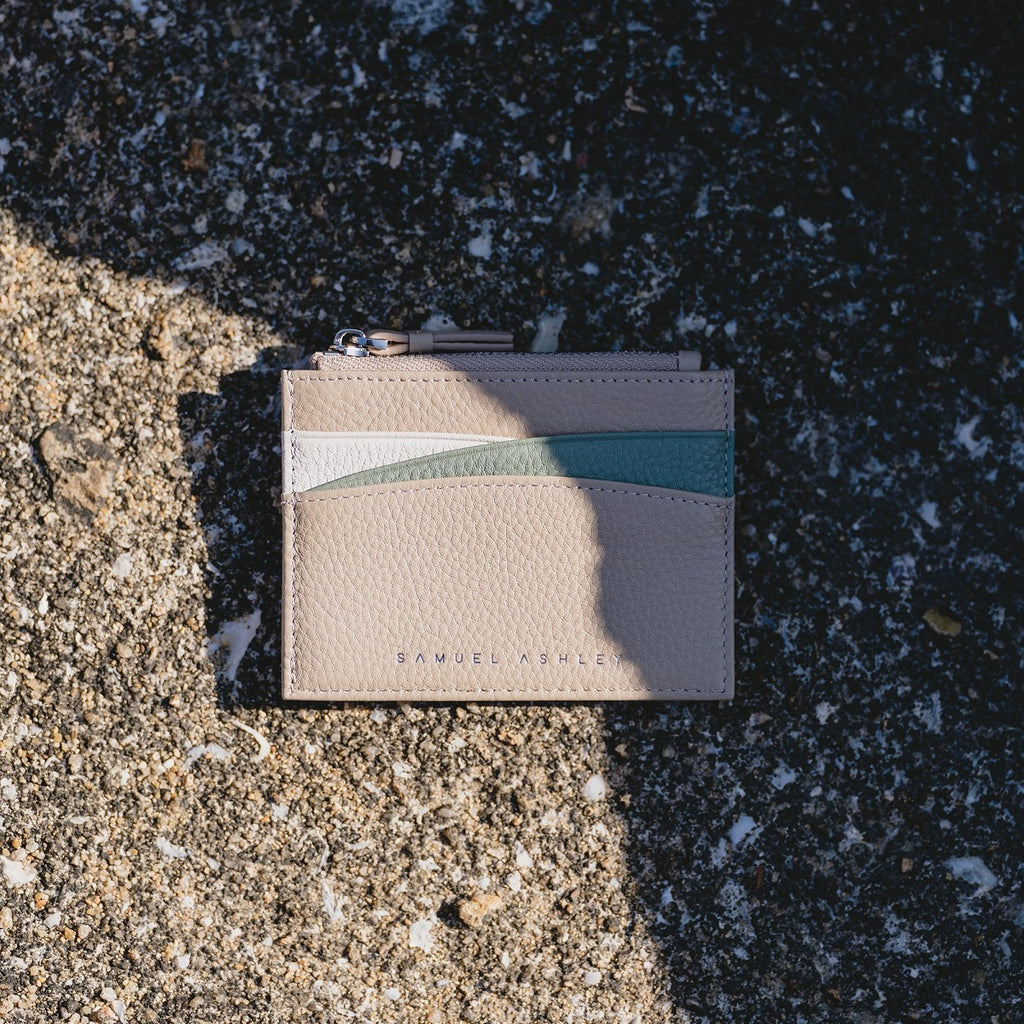 Amber Top Zip Leather Card Holder - Samuel Ashley