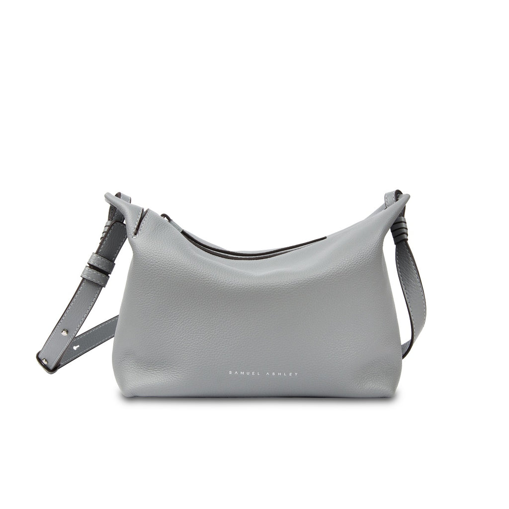 Samuel Ashley - Shelly Leather Crossbody Bag in ash grey