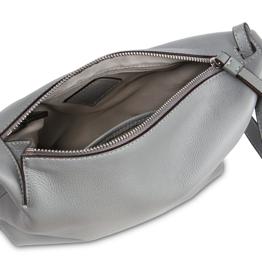 Samuel Ashley - Shelly Leather Crossbody Bag in ash grey