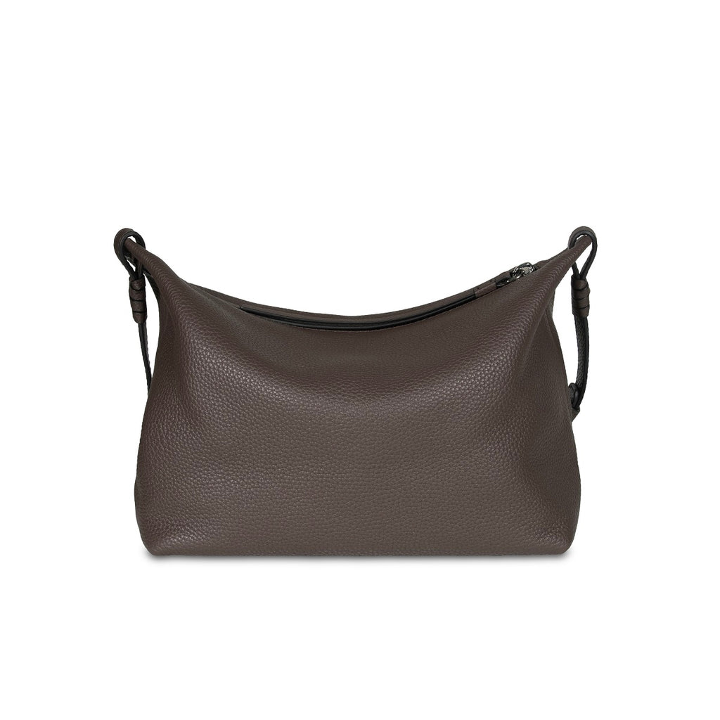 Samuel Ashley - Shelly Leather Crossbody Bag in dark mocha