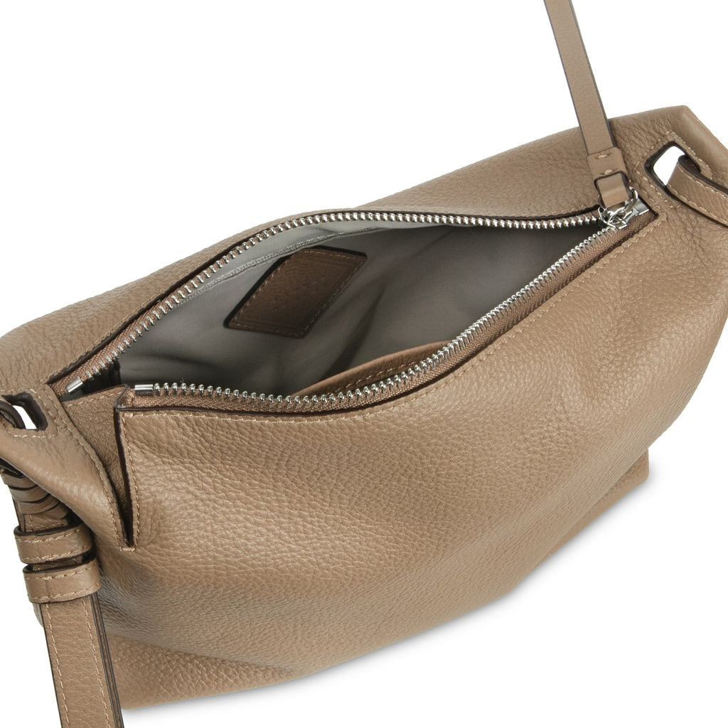 Samuel Ashley - Shelly Leather Crossbody Bag in smooth clay