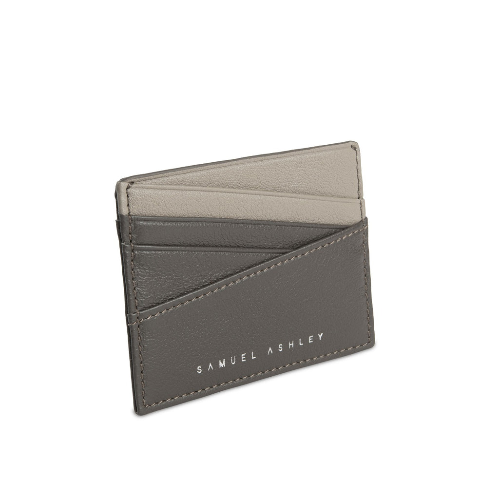 Samuel Ashley - Silas Leather Card Holder in storm grey