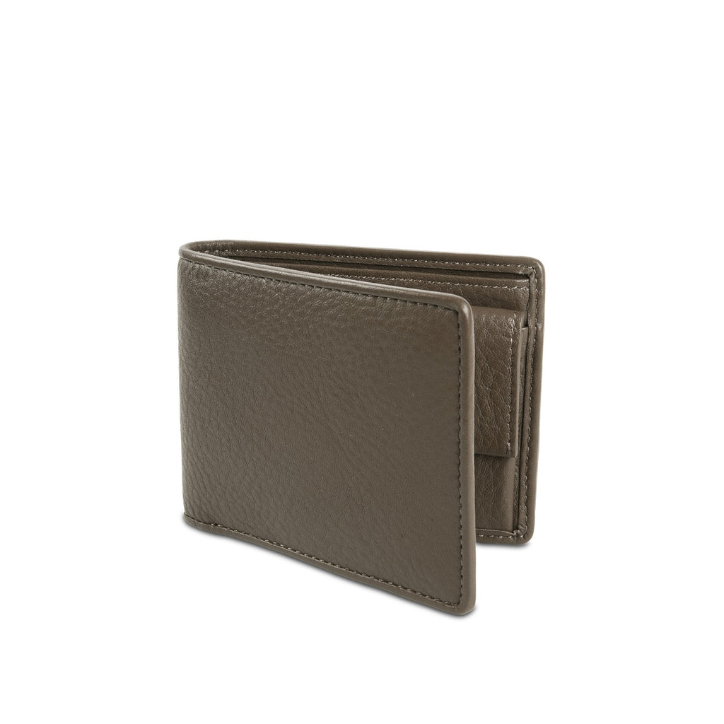 Samuel Ashley - Theo Leather Bi-fold Wallet with Coin Case (RFID) in khaki