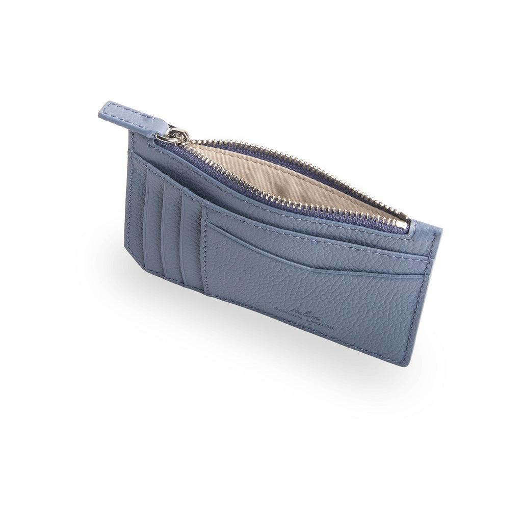 Nicky Leather Card Case with Zip Pocket - Samuel Ashley