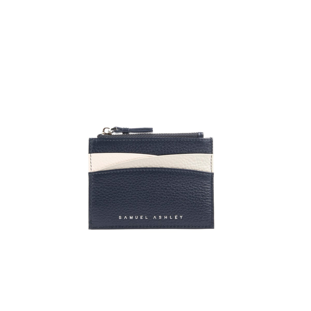 Amber Top Zip Leather Card Holder - Samuel Ashley