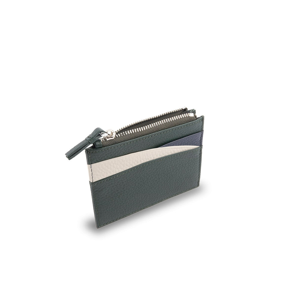 Amber Top Zip Leather Card Holder - Samuel Ashley