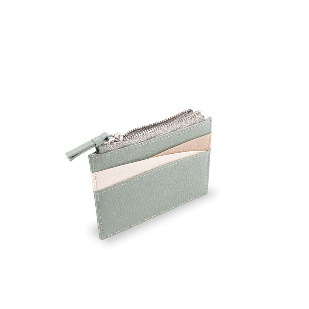 Amber Top Zip Leather Card Holder - Samuel Ashley