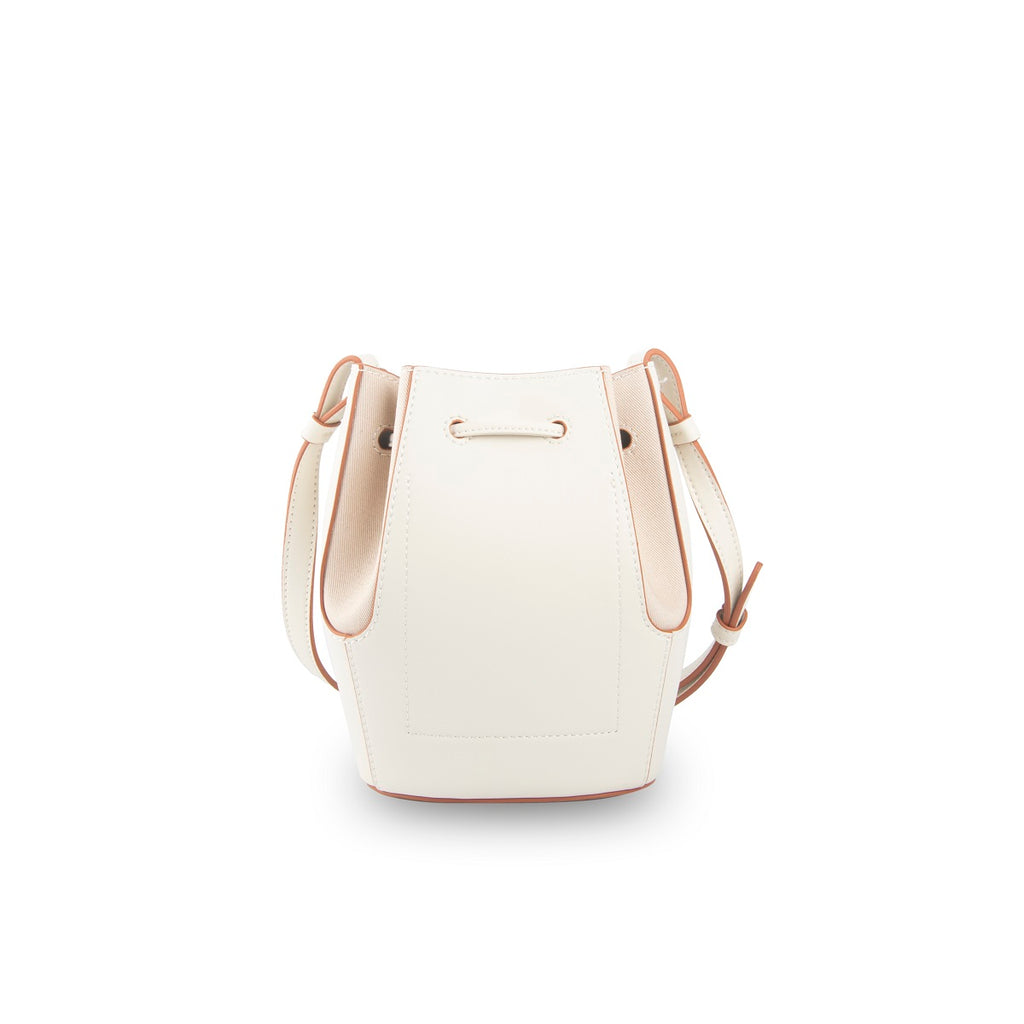 Samuel Ashley - Mini Chantal Drawstring Leather Bag in milk