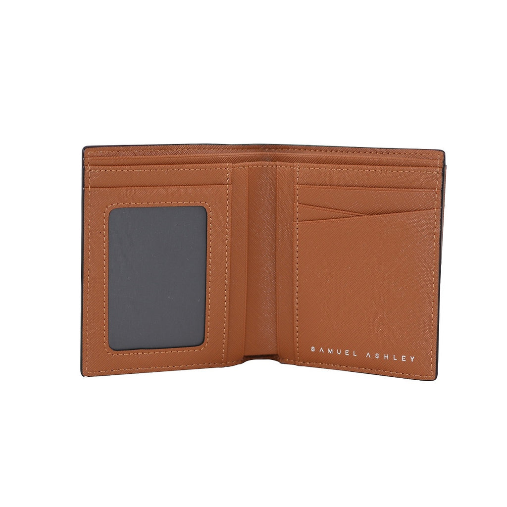 Warren Vertical Leather Wallet w/ Detachable Card Holder (RFID) - Samuel Ashley